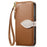 For Samsung Galaxy A57 5G Stand Case Leaf Shape Magnetic Clasp Leather Phone Cover with Hand Strap - Brown - 7