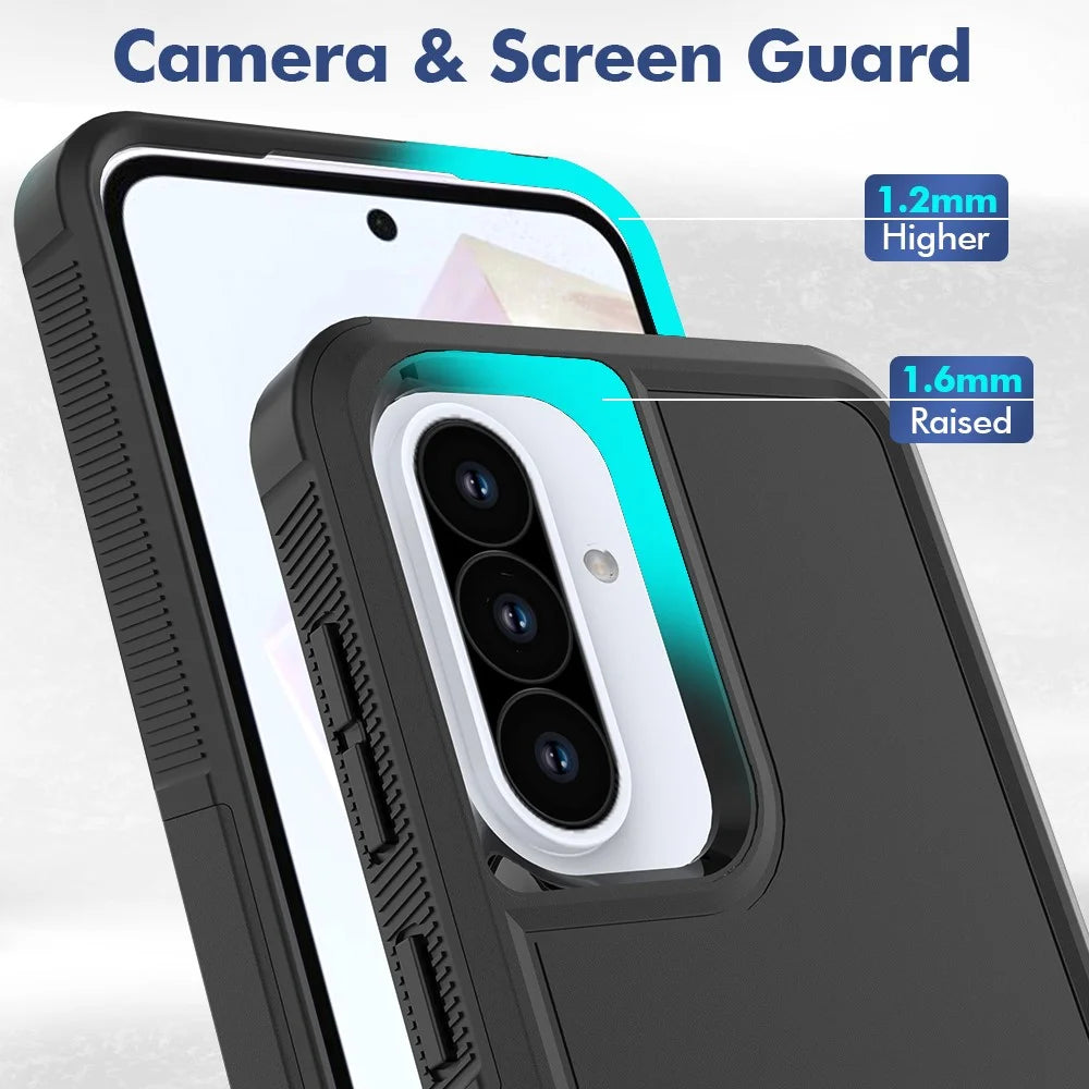For Samsung Galaxy A37 5G Case 2 in 1 PC + TPU Shockproof Phone Cover - Black - 2