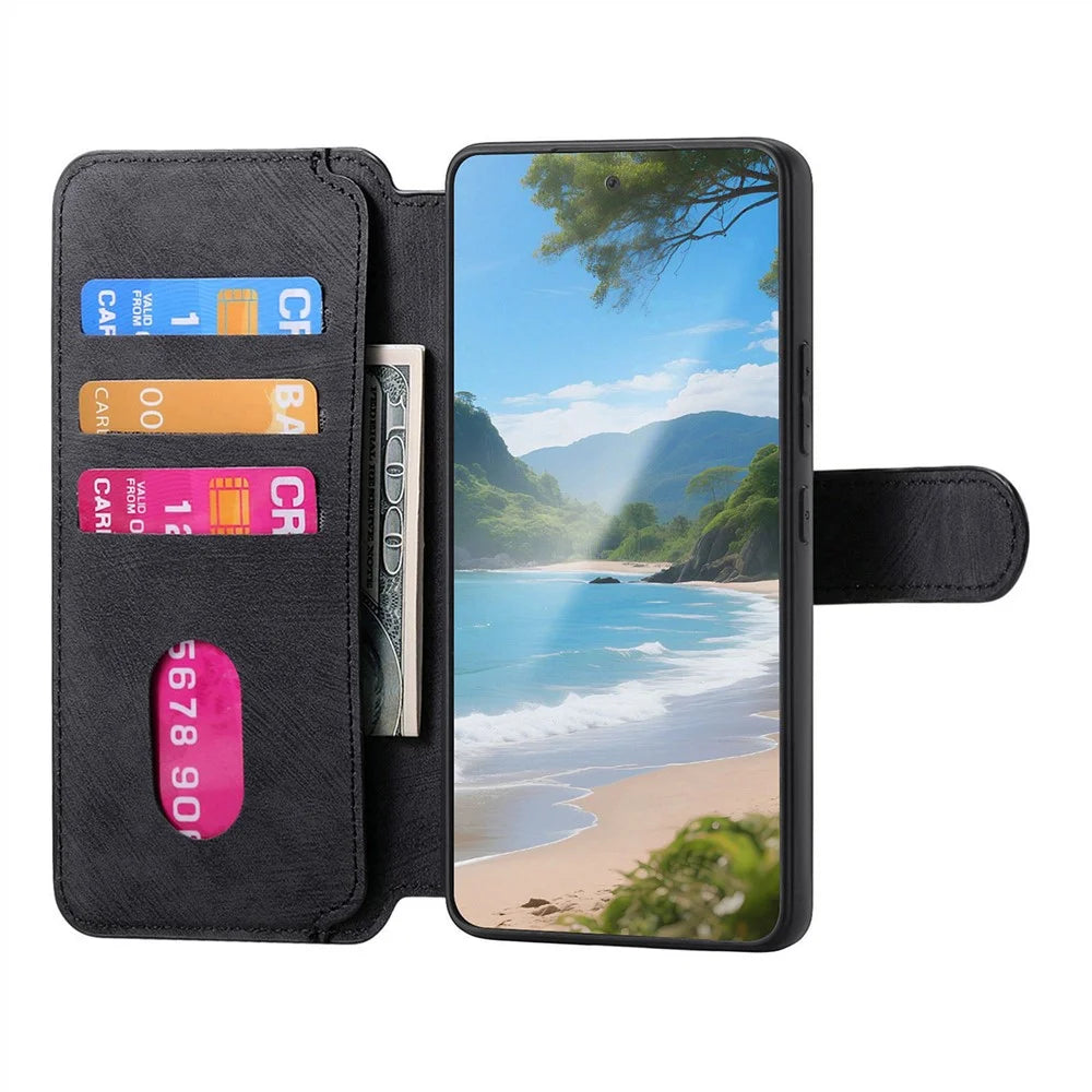 CASENEO MW-03 For Sony Xperia 10 VII Magnetic Case Detachable Leather Phone Wallet Cover - Black - 2