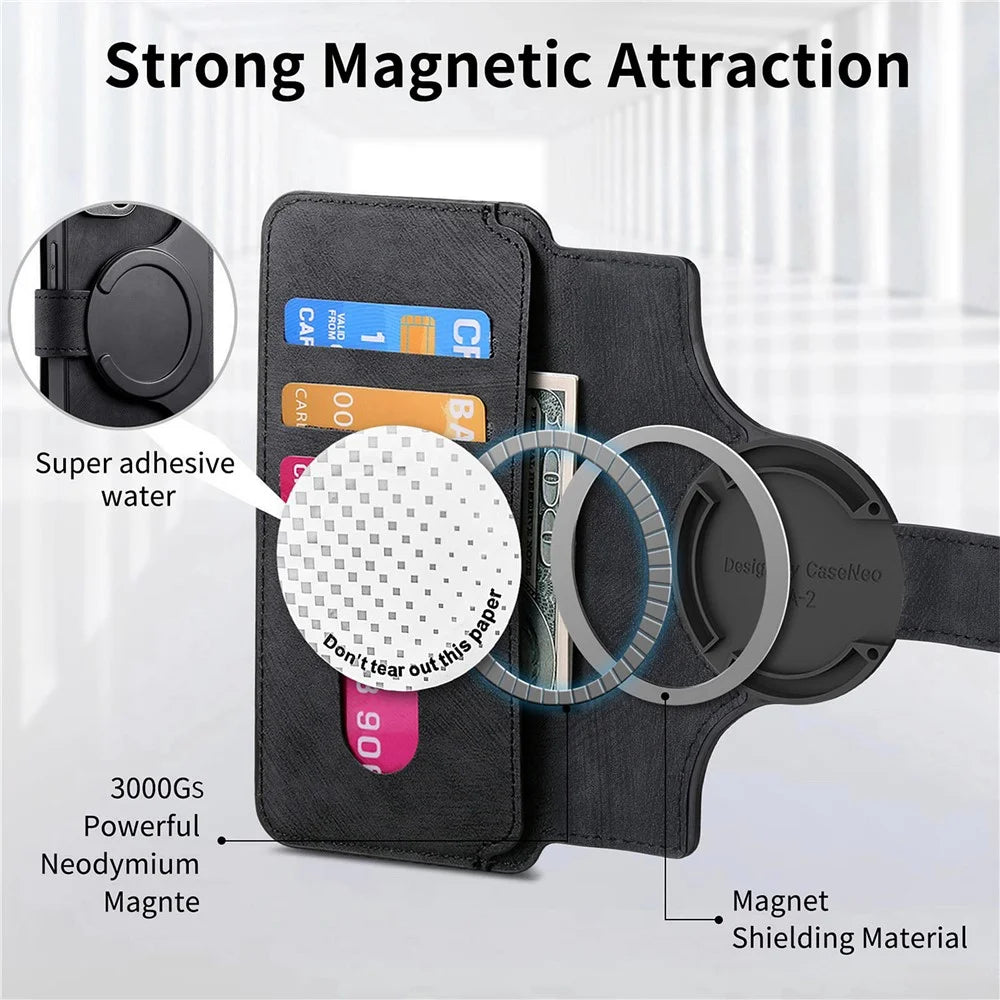 CASENEO MW-03 For Sony Xperia 10 VII Magnetic Case Detachable Leather Phone Wallet Cover - Black - 7