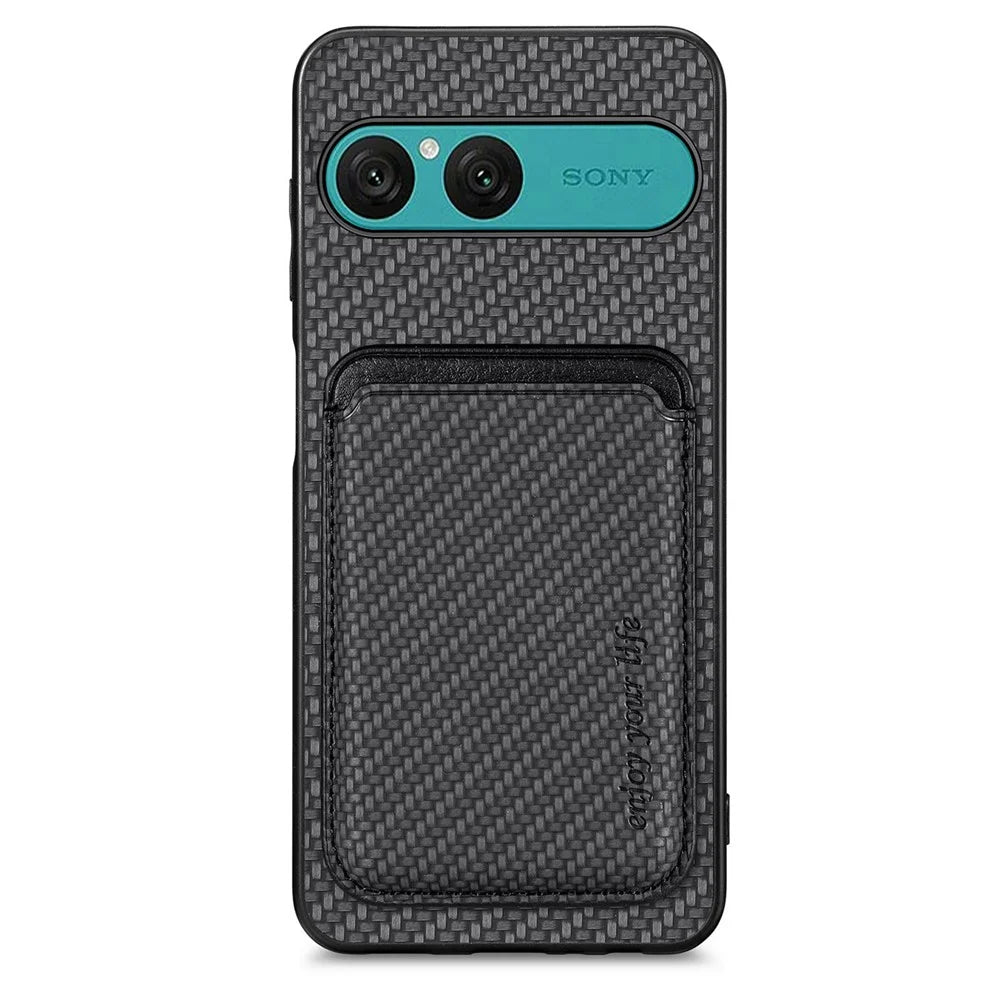 For Sony Xperia 10 VII Magnetic Case Detachable Card Holder Phone Back Cover - Black - 1