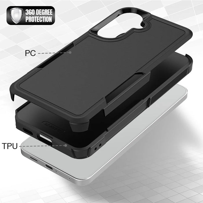 For Samsung Galaxy A57 5G Case 2 in 1 PC + TPU Shockproof Phone Cover - Black - 4