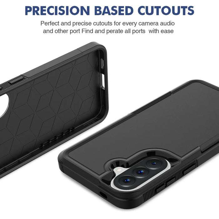 For Samsung Galaxy A57 5G Case 2 in 1 PC + TPU Shockproof Phone Cover - Black - 5