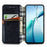 For Samsung Galaxy A37 5G Case Rhombus Imprint PU Leather Wallet Phone Cover - Black - 2