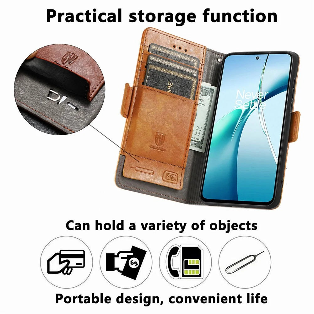 CASENEO For Samsung Galaxy A57 5G Phone Cases PU Leather Cover Stand with RFID Blocking Wallet - Black - 7