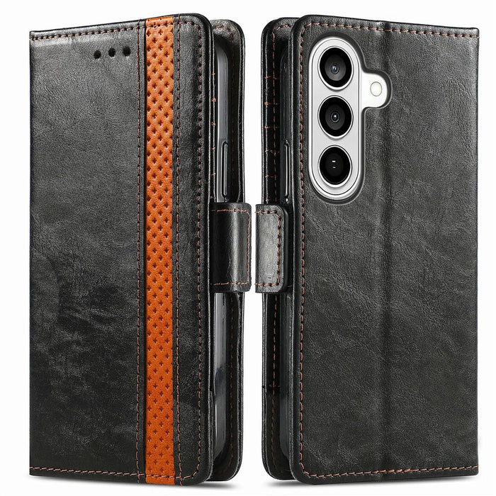 CASENEO For Samsung Galaxy A37 5G Phone Cases PU Leather Cover Stand with RFID Blocking Wallet - Black - 1