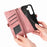 For Samsung Galaxy A57 5G Case Zipper Wallet Geometry Lines Leather Phone Cover with Strap - Pink - 4