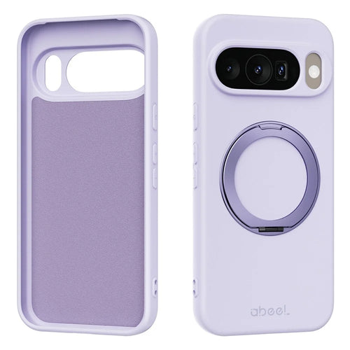 ABEEL For Google Pixel 10  /  10 Pro Magnetic Case Kickstand Skin Touch Liquid Silicone Phone Cover - Purple - 1