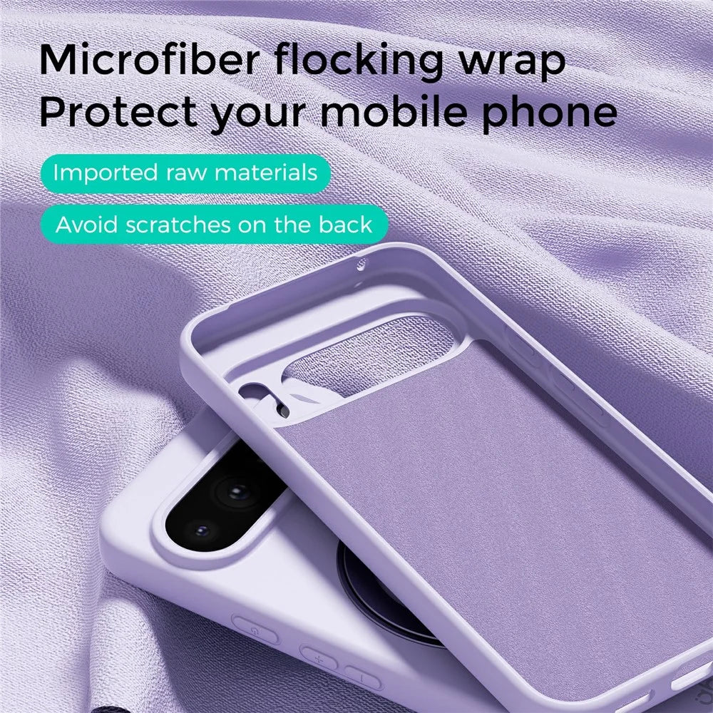 ABEEL For Google Pixel 10  /  10 Pro Magnetic Case Kickstand Skin Touch Liquid Silicone Phone Cover - Purple - 3