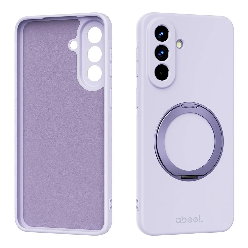 ABEEL For Samsung Galaxy A57 5G Magnetic Case Kickstand Skin Touch Liquid Silicone Phone Cover - Purple - 1