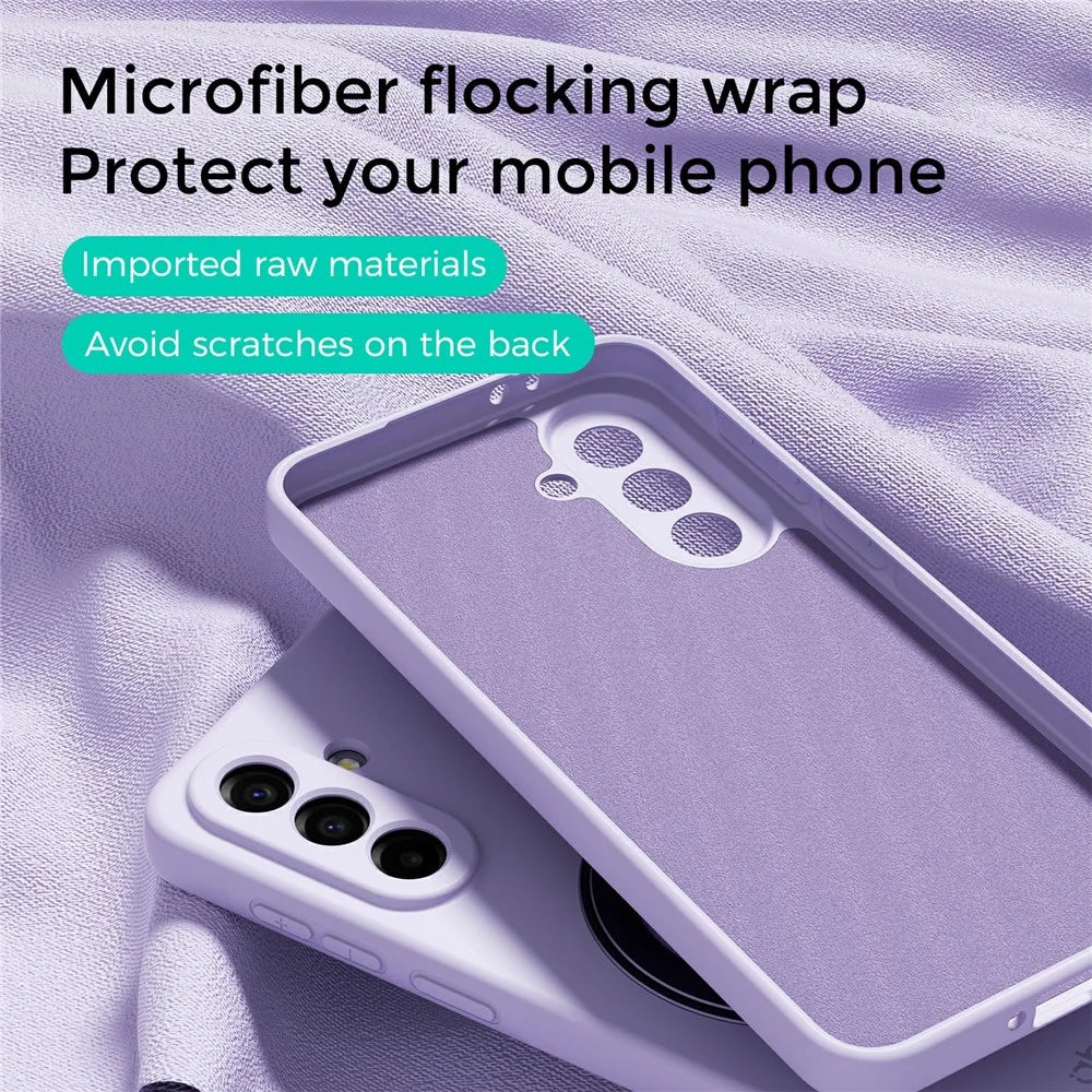 ABEEL For Samsung Galaxy A57 5G Magnetic Case Kickstand Skin Touch Liquid Silicone Phone Cover - Purple - 3