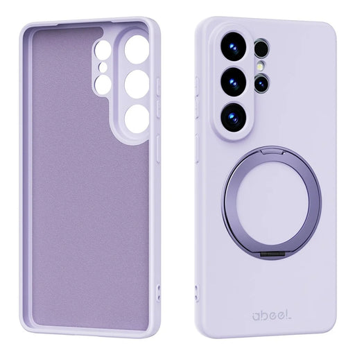 ABEEL For 	Samsung Galaxy S26 Ultra Magnetic Case Kickstand Skin Touch Liquid Silicone Phone Cover - Purple - 1