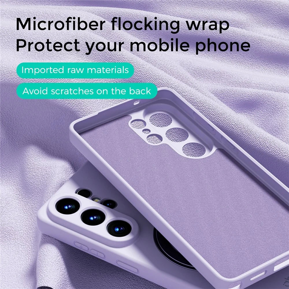 ABEEL For 	Samsung Galaxy S26 Ultra Magnetic Case Kickstand Skin Touch Liquid Silicone Phone Cover - Purple - 3