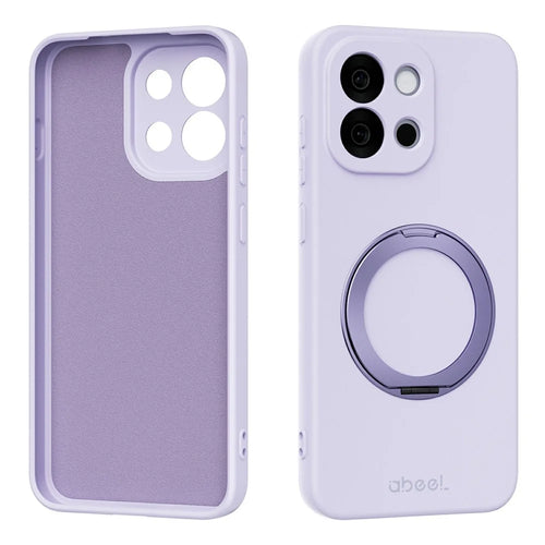 ABEEL For OnePlus 13T 5G Magnetic Case Kickstand Skin Touch Liquid Silicone Phone Cover - Purple - 1