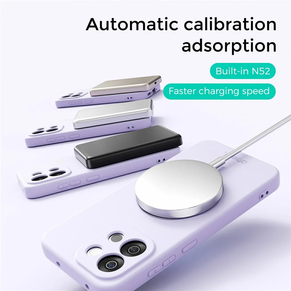 ABEEL For OnePlus 13T 5G Magnetic Case Kickstand Skin Touch Liquid Silicone Phone Cover - Purple - 7