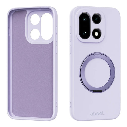 ABEEL For OnePlus 15 5G Magnetic Case Kickstand Skin Touch Liquid Silicone Phone Cover - Purple - 1