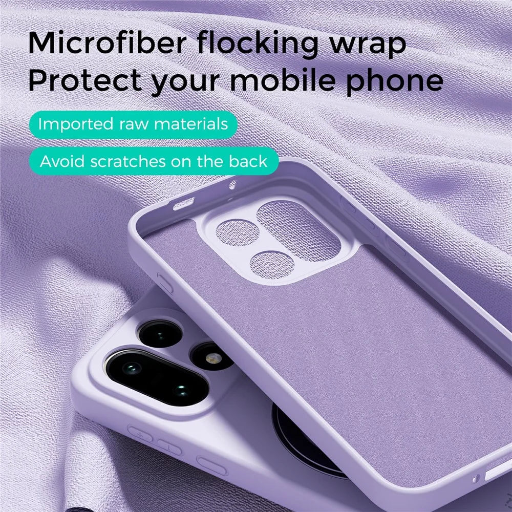 ABEEL For OnePlus 15 5G Magnetic Case Kickstand Skin Touch Liquid Silicone Phone Cover - Purple - 3