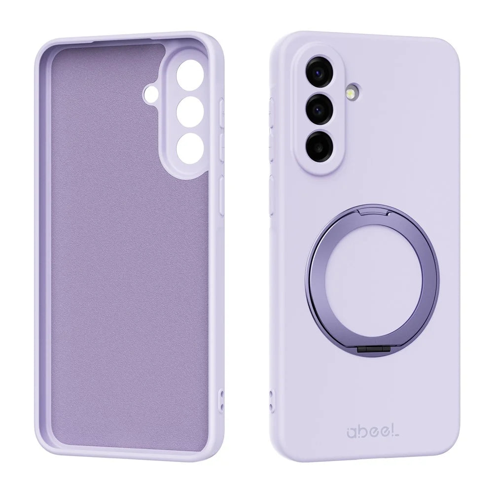 ABEEL For Samsung Galaxy A36 5G Magnetic Case Kickstand Skin Touch Liquid Silicone Phone Cover - Purple - 1