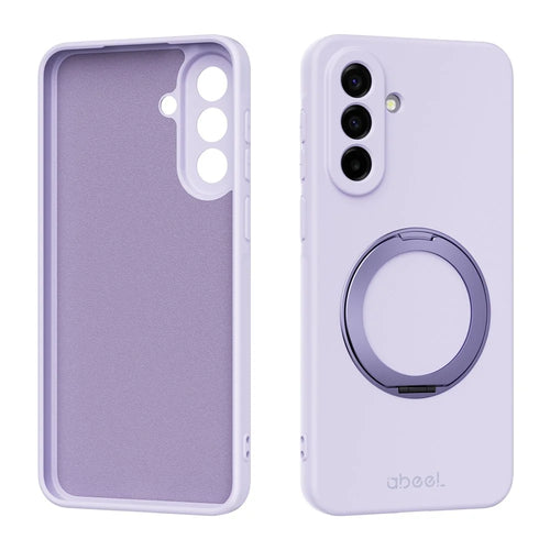 ABEEL For Samsung Galaxy A37 5G Magnetic Case Kickstand Skin Touch Liquid Silicone Phone Cover - Purple - 1