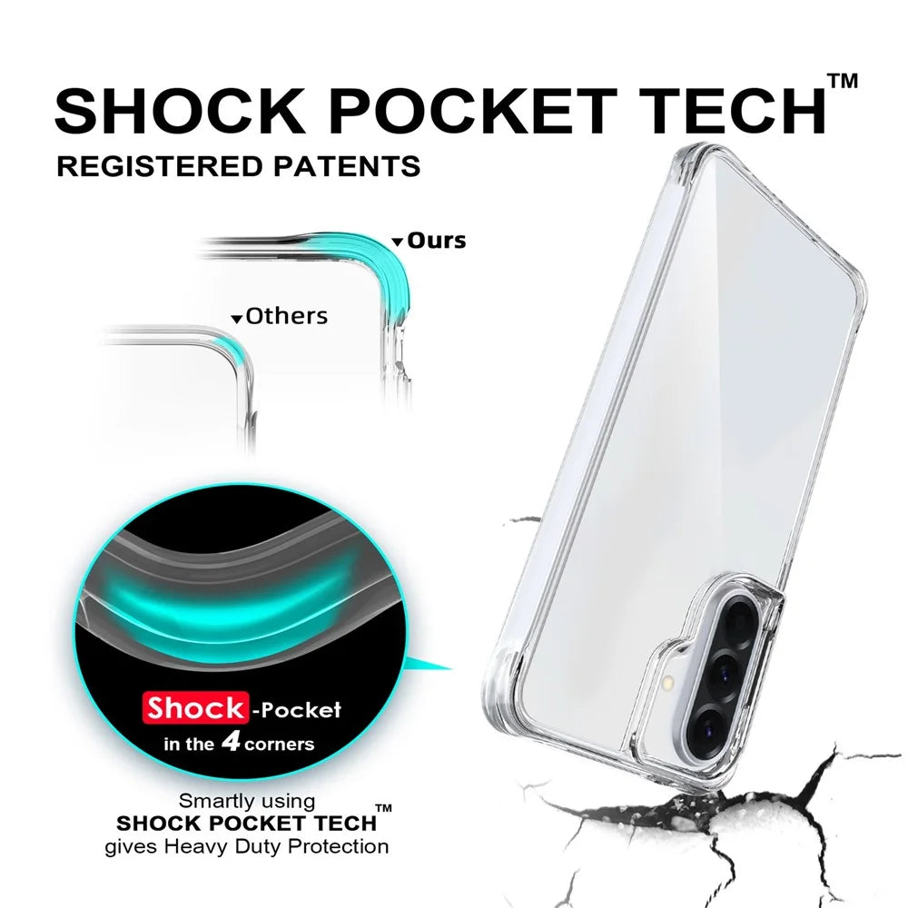 For Samsung Galaxy A37 5G Case PC + TPU Dropproof Transparent Phone Cover - Transparent - 2