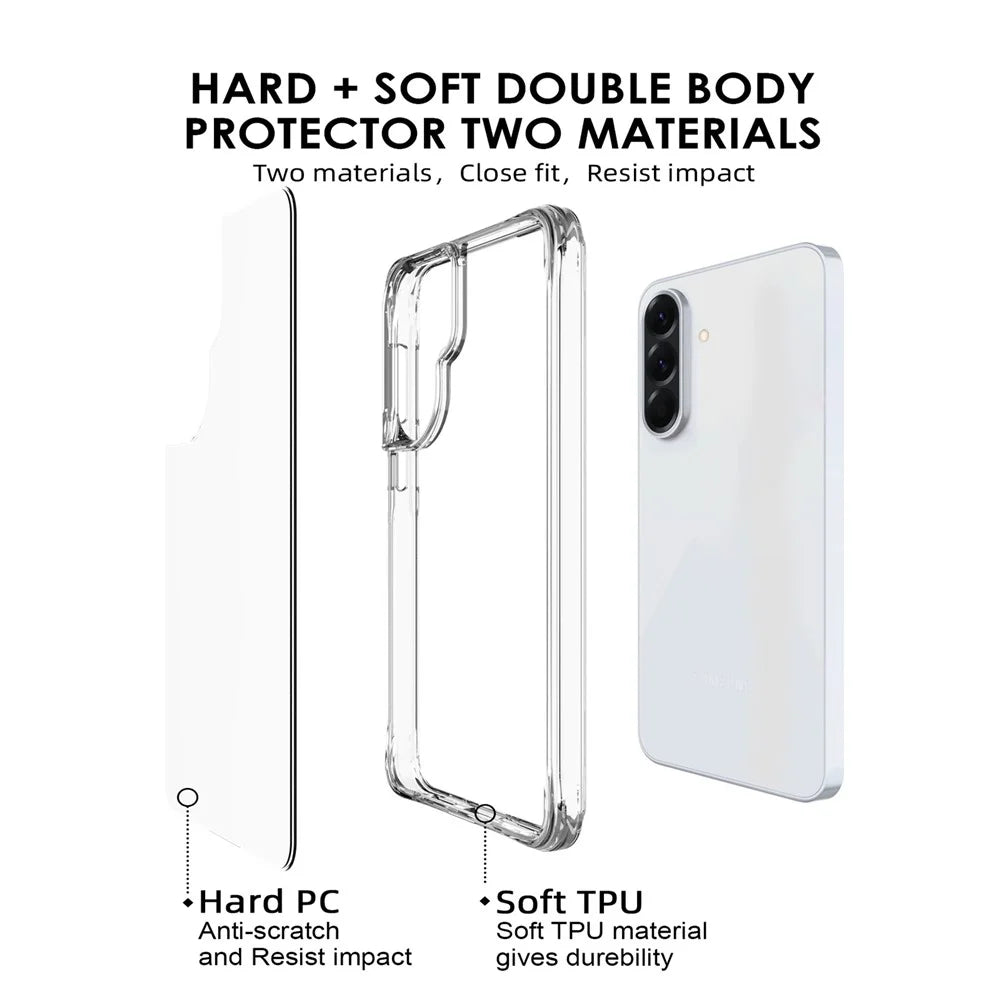 For Samsung Galaxy A37 5G Case PC + TPU Dropproof Transparent Phone Cover - Transparent - 4