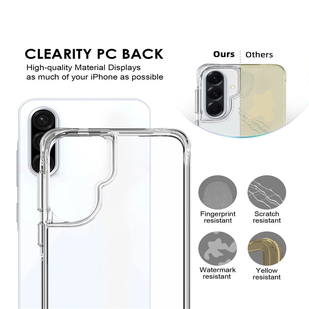 For Samsung Galaxy A37 5G Case PC + TPU Dropproof Transparent Phone Cover - Transparent - 6