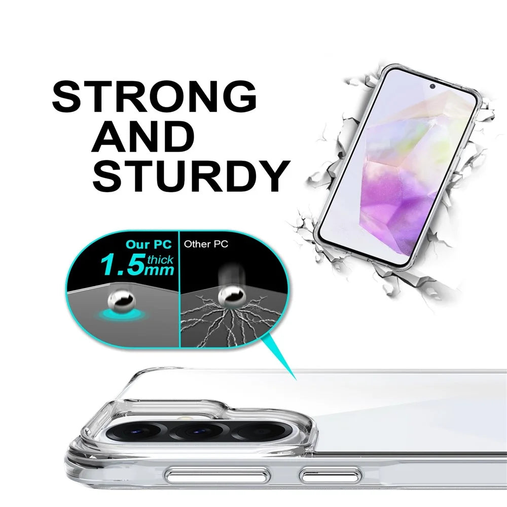 For Samsung Galaxy A37 5G Case PC + TPU Dropproof Transparent Phone Cover - Transparent - 7