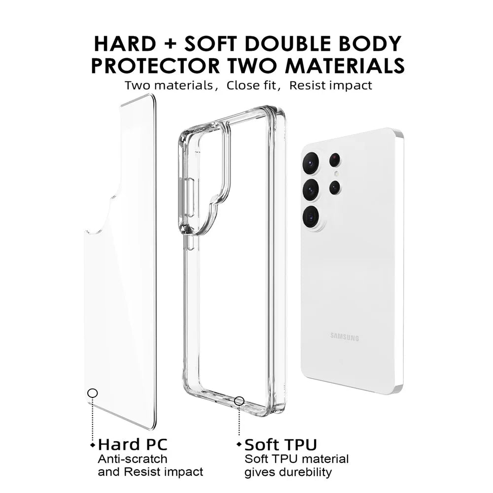 For Samsung Galaxy S26 Ultra Case PC + TPU Dropproof Transparent Phone Cover - Transparent - 4