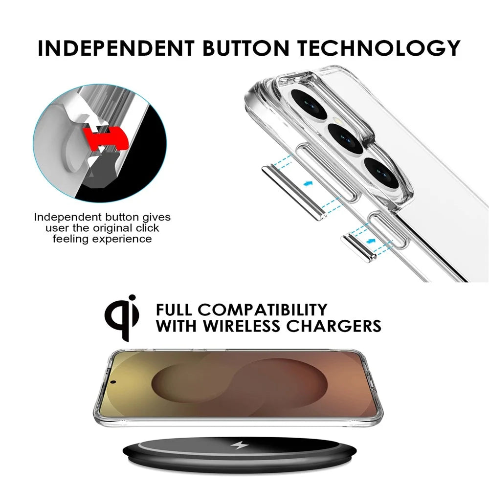 For Samsung Galaxy S26+ Case PC + TPU Dropproof Transparent Phone Cover - Transparent - 3