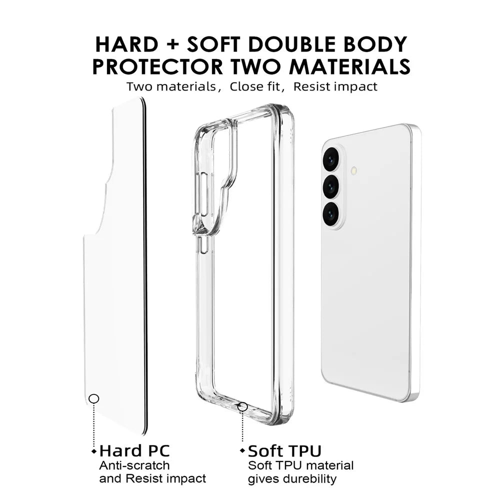 For Samsung Galaxy S26+ Case PC + TPU Dropproof Transparent Phone Cover - Transparent - 4
