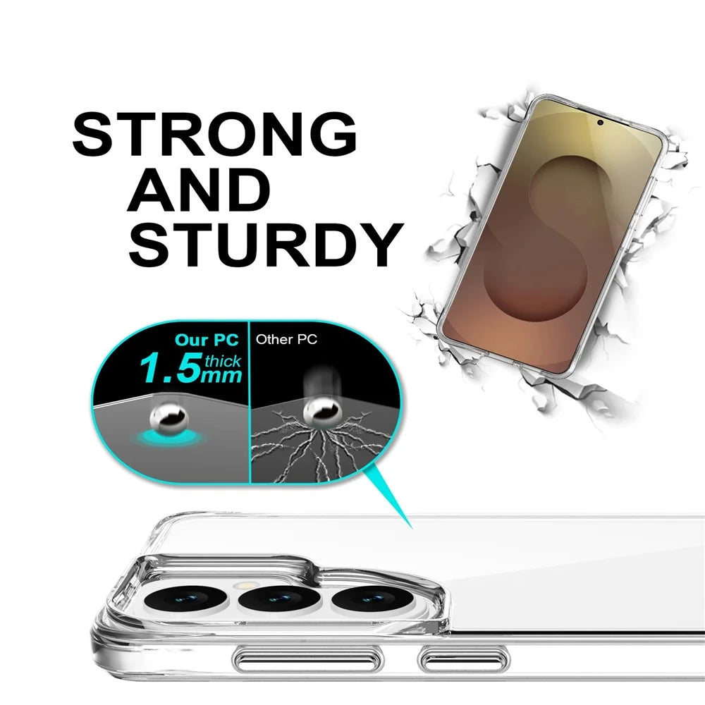 For Samsung Galaxy S26+ Case PC + TPU Dropproof Transparent Phone Cover - Transparent - 7
