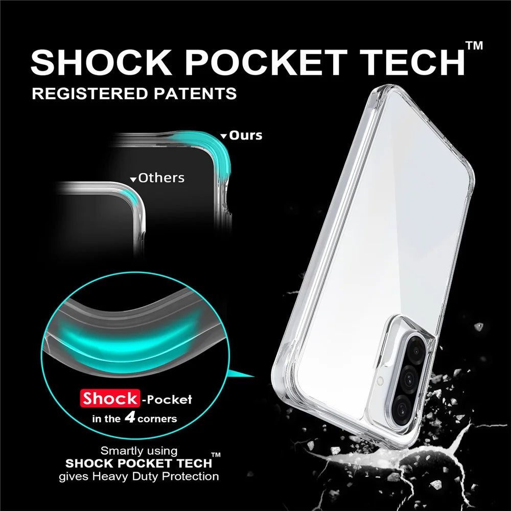 Phone Case For Samsung Galaxy A18 5G / A18 4G / A17 5G / A17 4G / A26 5G / A16 5G / A16 4G PC + TPU Dropproof Transparent Phone Cover - Transparent - 2