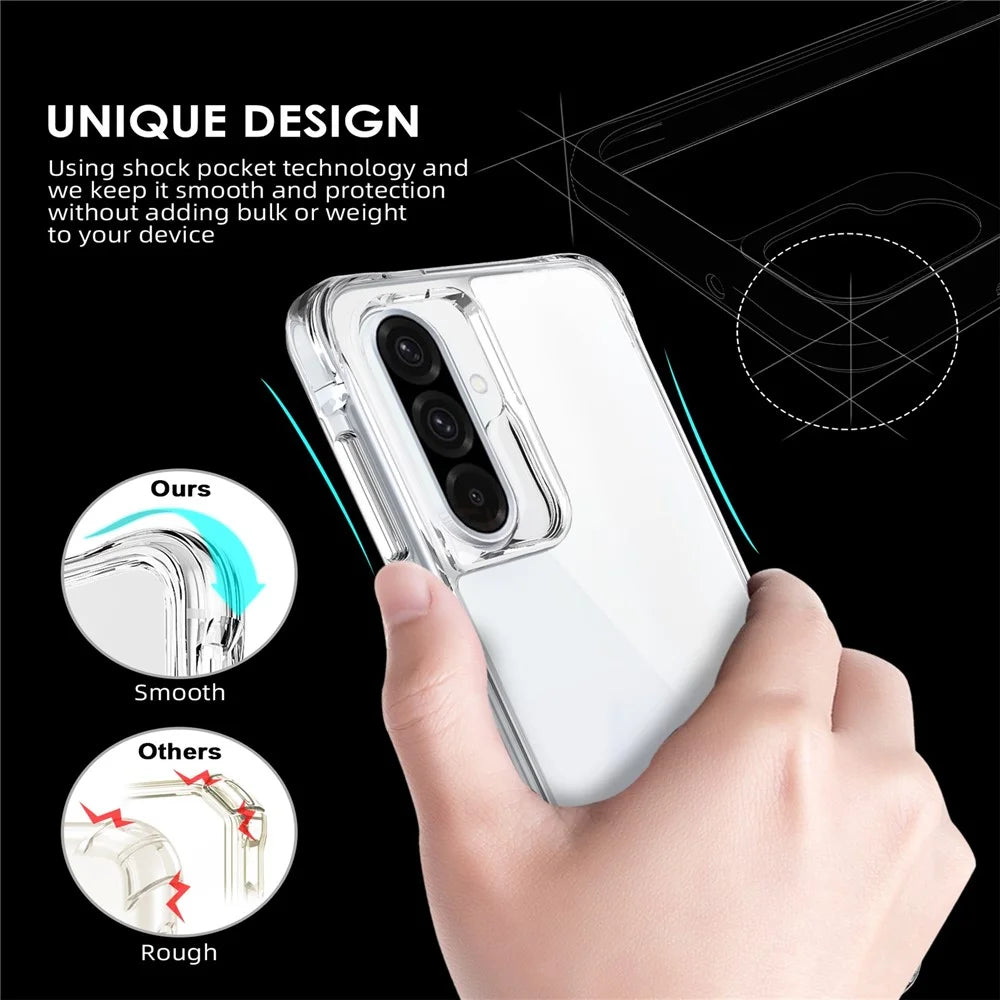 Phone Case For Samsung Galaxy A18 5G / A18 4G / A17 5G / A17 4G / A26 5G / A16 5G / A16 4G PC + TPU Dropproof Transparent Phone Cover - Transparent - 7