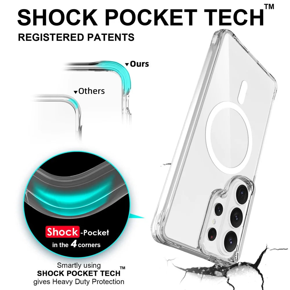 For Samsung Galaxy S26 Ultra Magnetic Case TPU + PC Clear Phone Cover - Transparent - 2