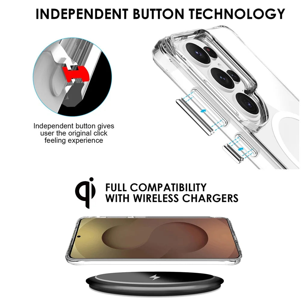 For Samsung Galaxy S26 Ultra Magnetic Case TPU + PC Clear Phone Cover - Transparent - 3