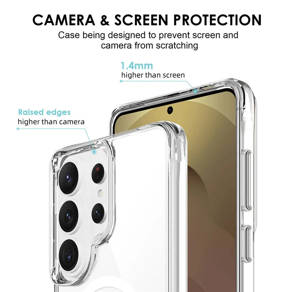For Samsung Galaxy S26 Ultra Magnetic Case TPU + PC Clear Phone Cover - Transparent - 5