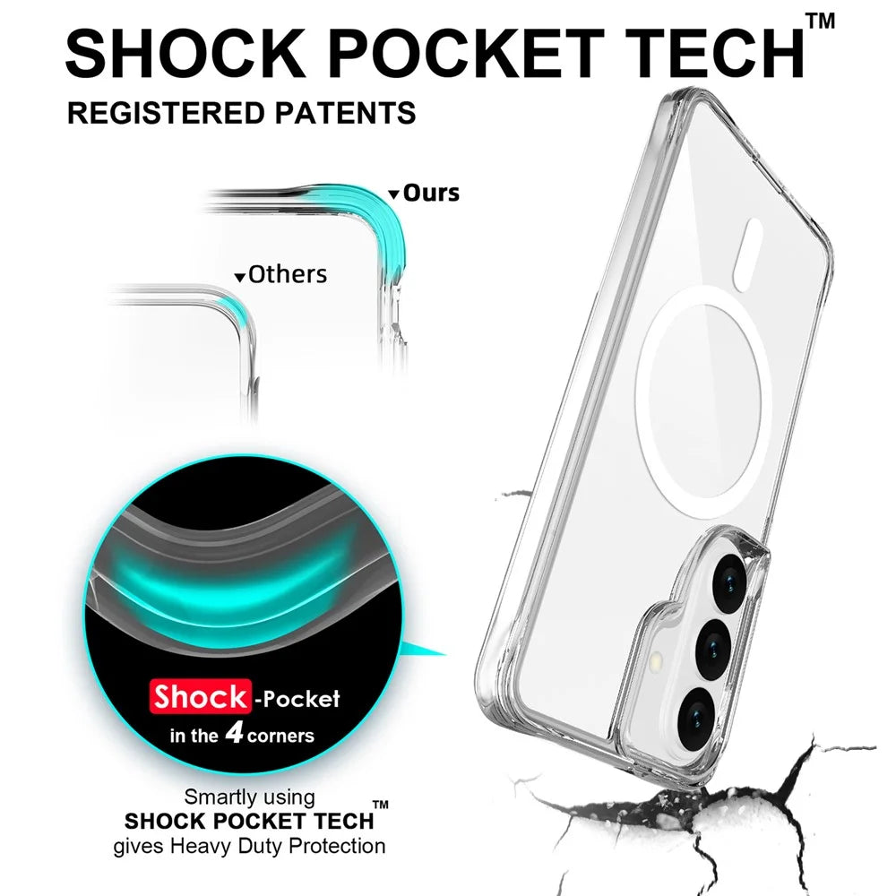 For Samsung Galaxy S26 Magnetic Case TPU + PC Clear Phone Cover - Transparent - 2