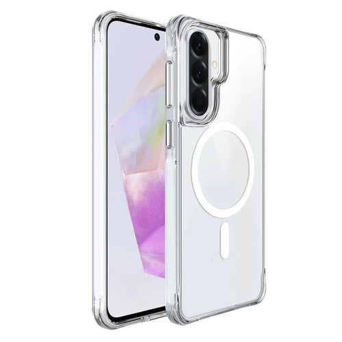 For Samsung Galaxy A57 5G Magnetic Case TPU + PC Clear Phone Cover - Transparent - 1