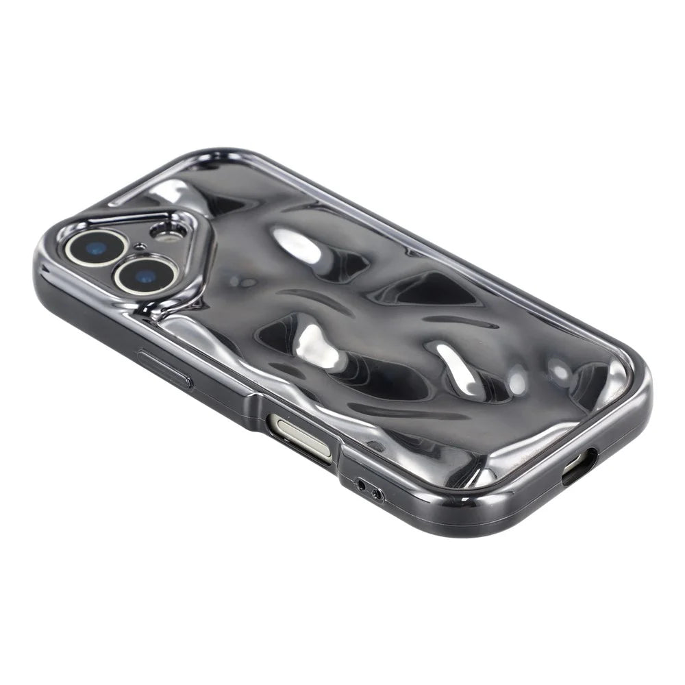 For iPhone 17 Case Electroplated TPU Shell Meteorite Texture Phone Cover - Black - 4