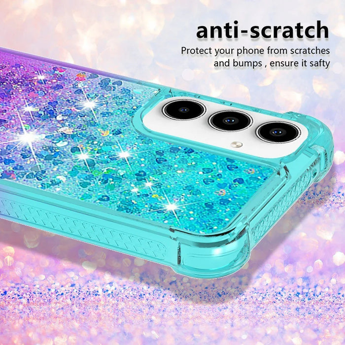For Samsung Galaxy A37 5G / A36 5G / A56 5G TPU Case Gradient Quicksand Phone Back Cover - Sky Blue+Purple - 4