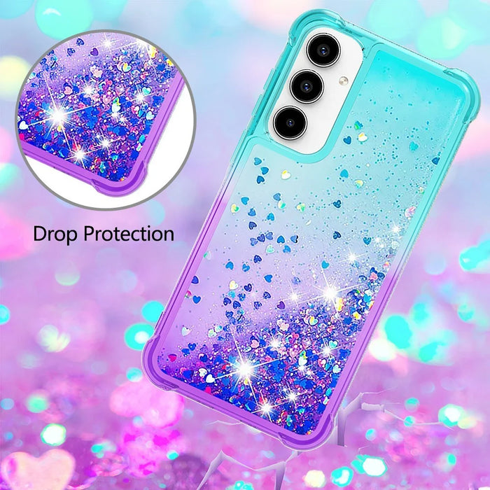 For Samsung Galaxy A37 5G / A36 5G / A56 5G TPU Case Gradient Quicksand Phone Back Cover - Sky Blue+Purple - 5