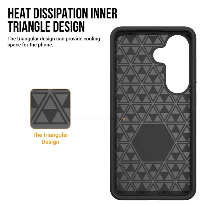 Magnetic Case For Samsung Galaxy S25  /  S24 Shockproof TPU + PC Phone Cover - Black - 3