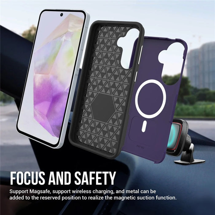 For Samsung Galaxy A57 5G Magnetic Case Shockproof TPU + PC Phone Cover - Purple - 2