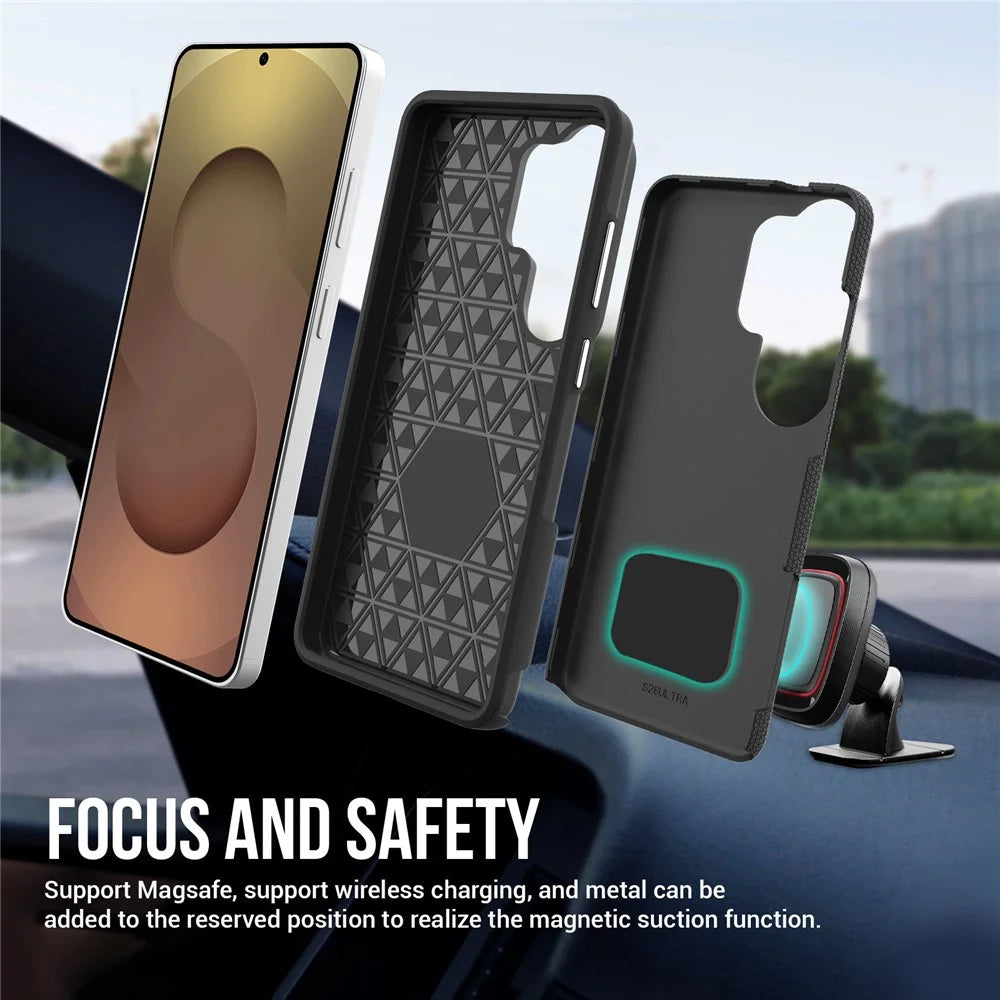 For Samsung Galaxy S26 Ultra Case TPU + PC Four Corner Anti-Drop Phone Cover - Black - 4