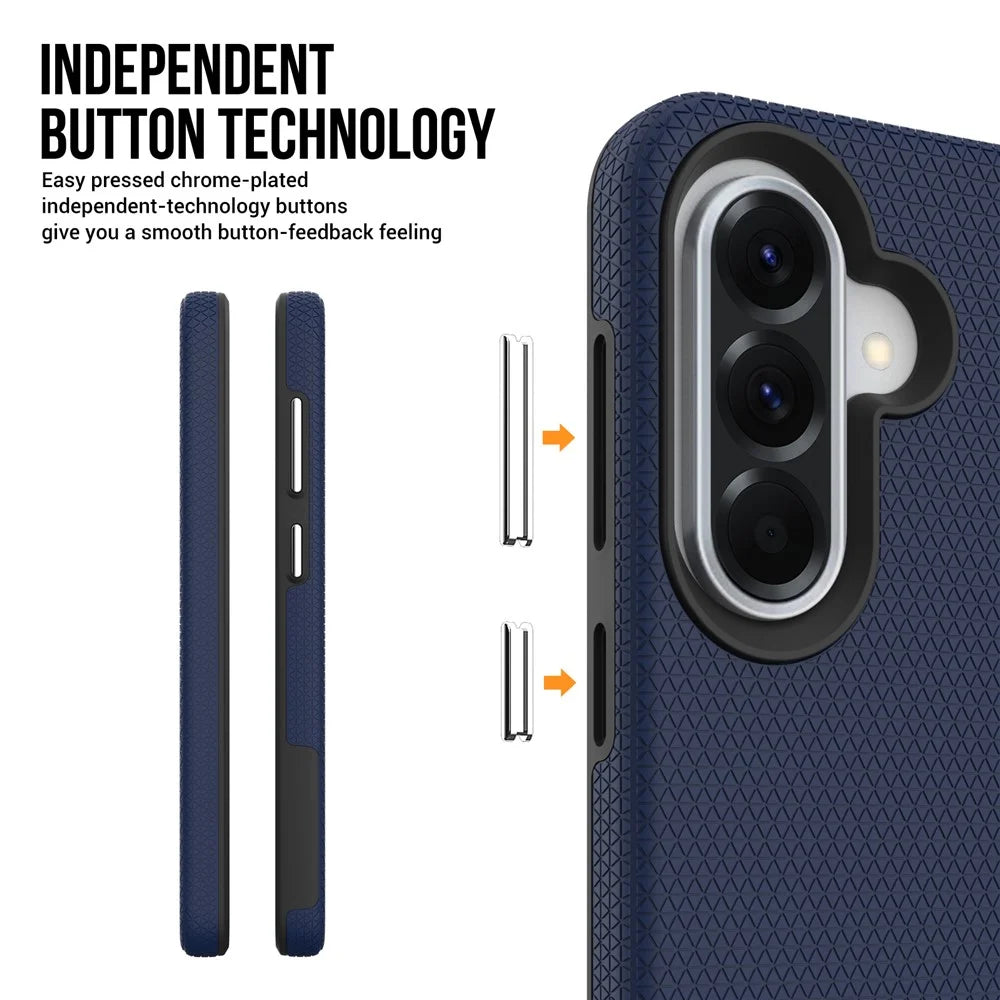 For Samsung Galaxy A57 5G Case TPU + PC Four Corner Anti-Drop Phone Cover - Navy Blue - 5