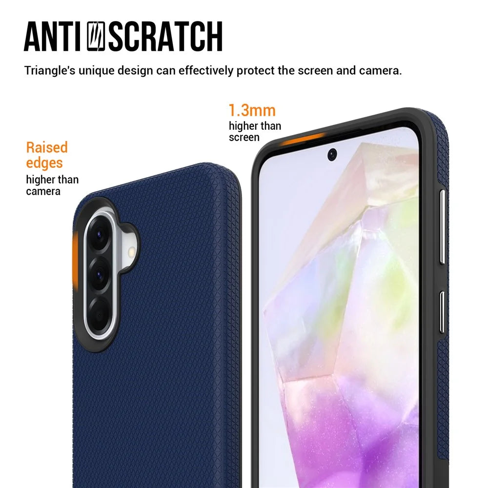 For Samsung Galaxy A57 5G Case TPU + PC Four Corner Anti-Drop Phone Cover - Navy Blue - 6