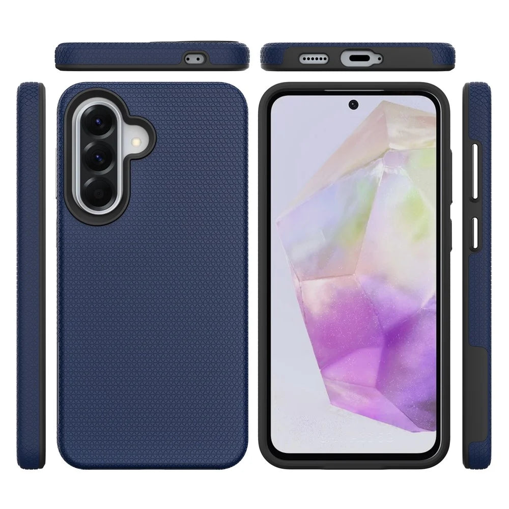 For Samsung Galaxy A57 5G Case TPU + PC Four Corner Anti-Drop Phone Cover - Navy Blue - 7