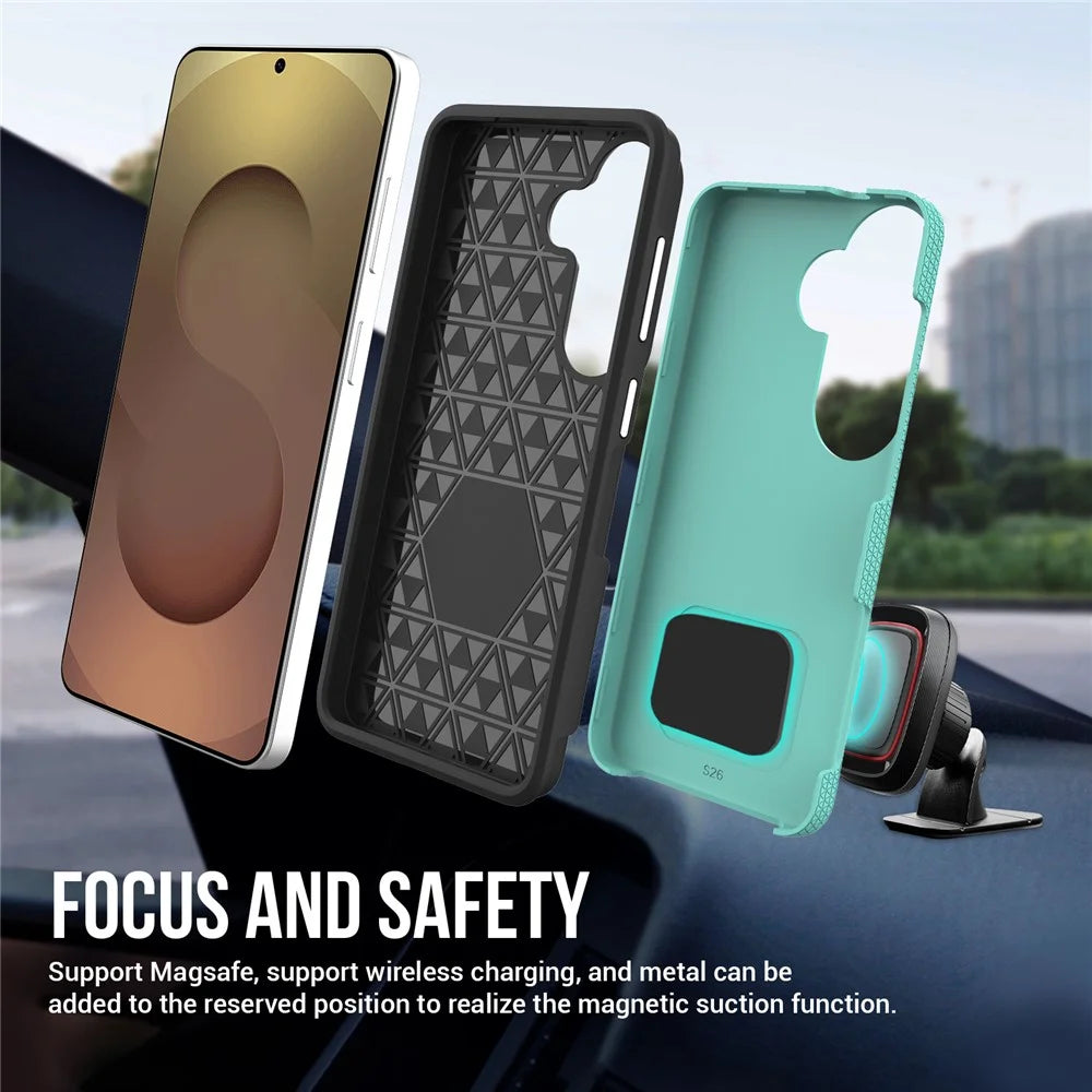 For Samsung Galaxy S26 Case TPU + PC Four Corner Anti-Drop Phone Cover - Mint Green - 4