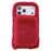 For iPhone 17 Pro Fluffy Phone Case Winter Warm TPU Cover with Hand Strap - Red - 1