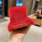 For iPhone 17 Pro Max Fluffy Phone Case Winter Warm TPU Cover with Hand Strap - Red - 4